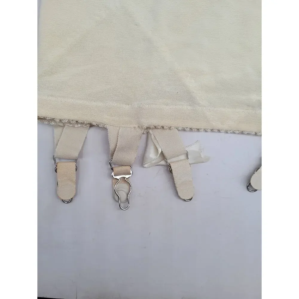 Lily Of France Ivory Garter Girdle Pin Up Glam Vintage Lingerie Treasure Glam‎